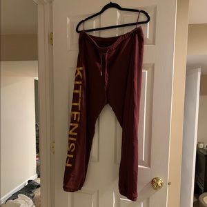 KITTENISH Burgundy Sweatpants size XXL